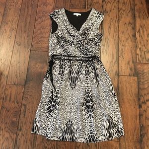 Women’s Black and White Leopard Print Dress